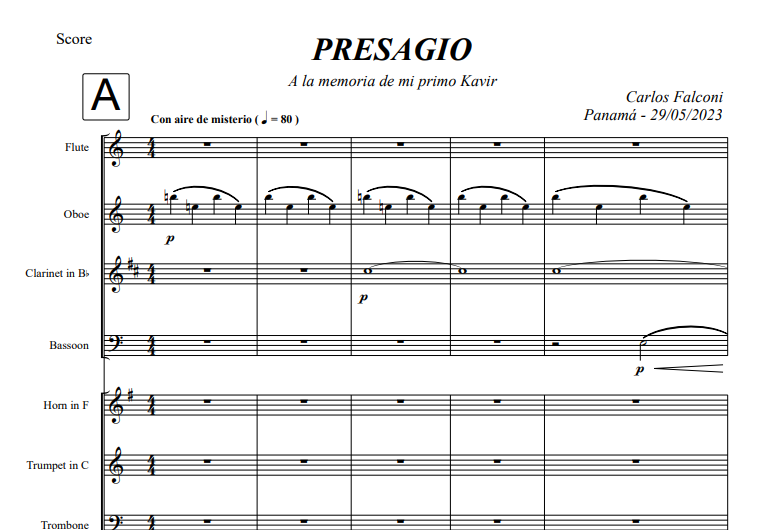 Presagio (Obra programática para orquesta)