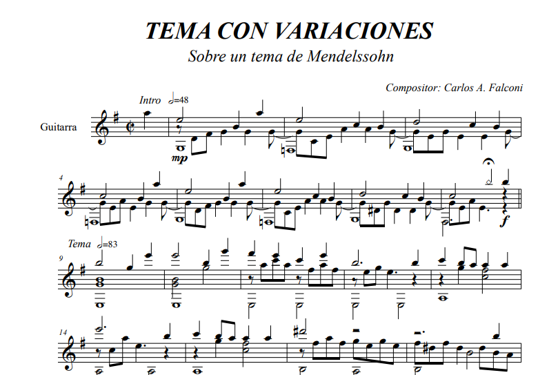 5 variaciones sobre un tema de Mendelssohn